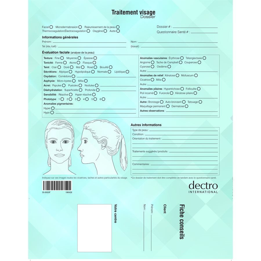 Facial treatment sheets