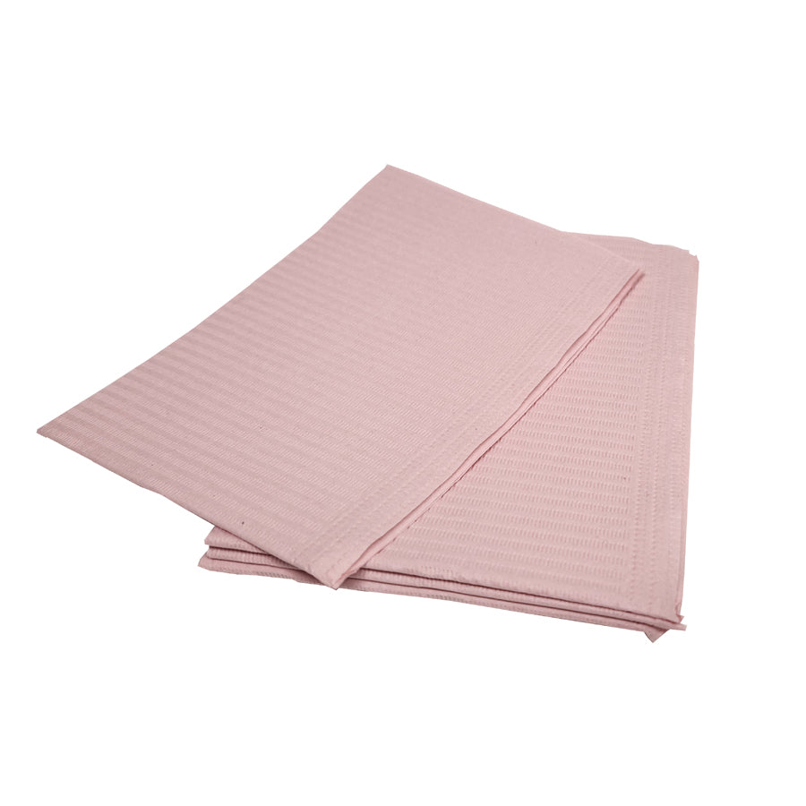Serviettes plastifiées roses (style bavette)