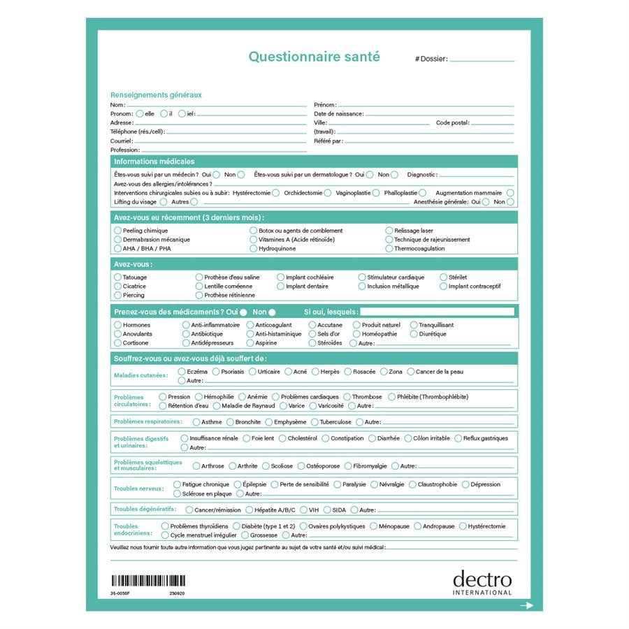 Questionnaire santé