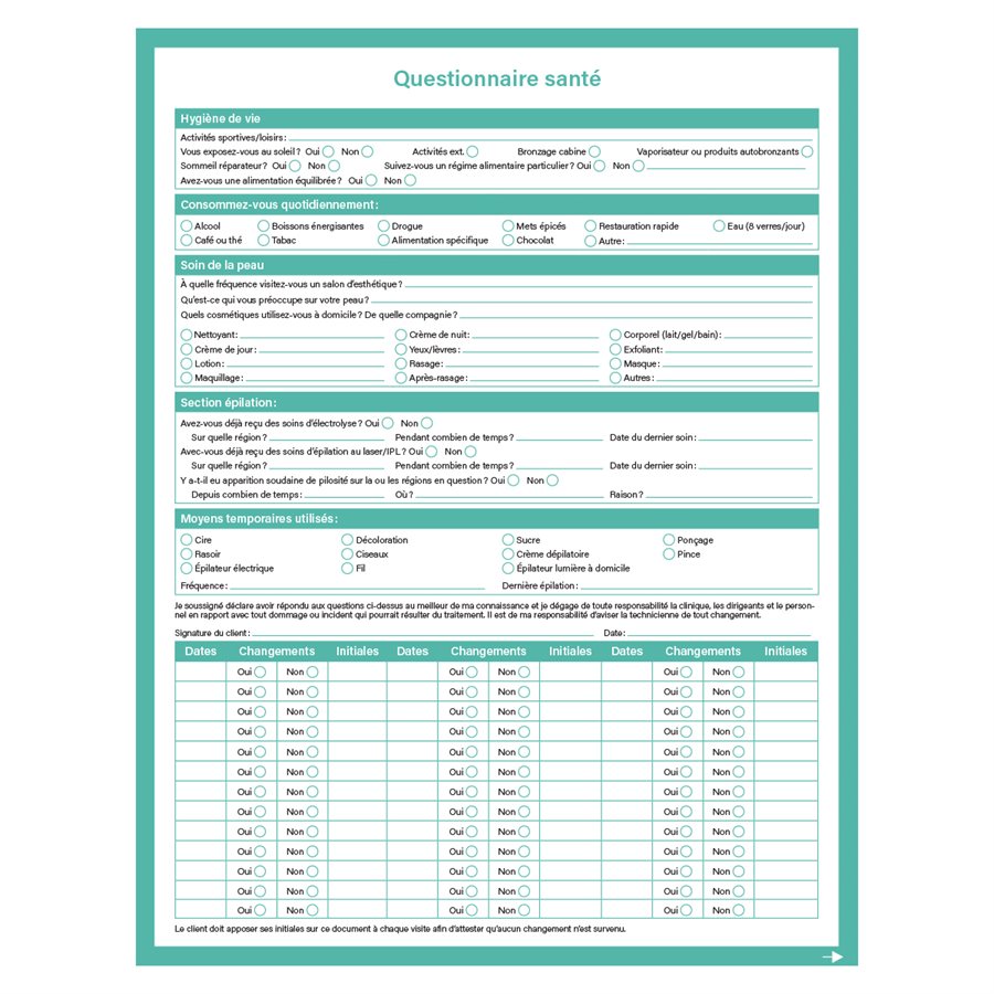 Questionnaire santé